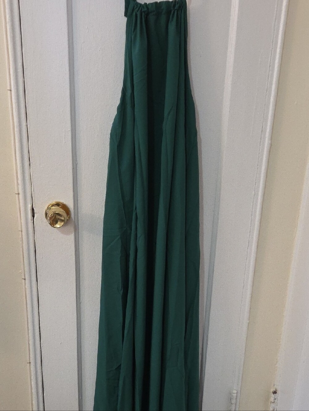 Green Halter Maxi Dress Medium Low Back